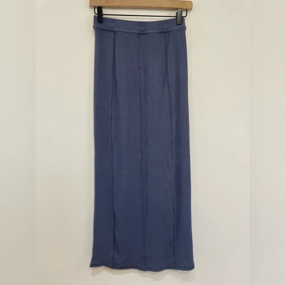 ACNE STUDIOS Rib Knit Midi Skirt | Minimalist Scandi Stretch XS - Picture 4 of 13